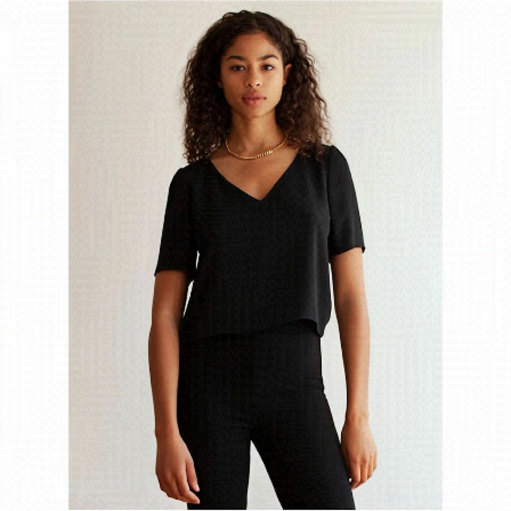 Aritzia-Babaton Black Randy Blouse (Size:XS)